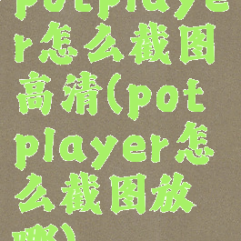 potplayer怎么截图高清(potplayer怎么截图放哪)