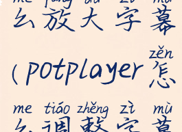 potplayer怎么放大字幕(potplayer怎么调整字幕大小)