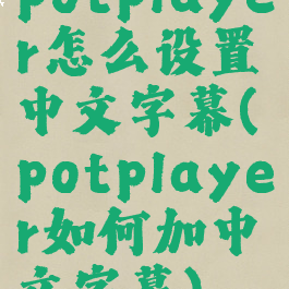 potplayer怎么设置中文字幕(potplayer如何加中文字幕)