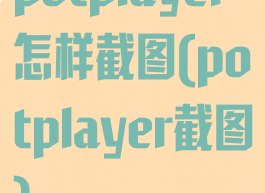 potplayer怎样截图(potplayer截图)