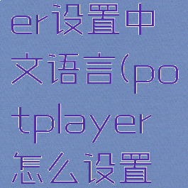 potplayer设置中文语言(potplayer怎么设置语言)