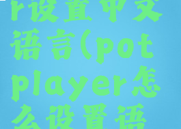 potplayer设置中文语言(potplayer怎么设置语言)