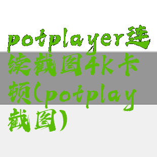 potplayer连续截图4k卡顿(potplay截图)