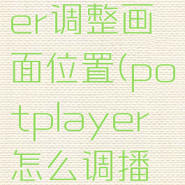 potplayer调整画面位置(potplayer怎么调播放列表)