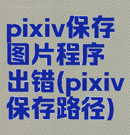pixiv保存图片程序出错(pixiv保存路径)