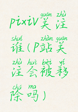 pixiv关注谁(p站关注会被移除吗)