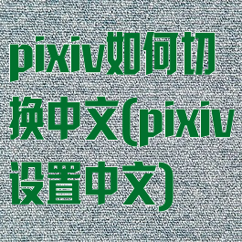 pixiv如何切换中文(pixiv设置中文)