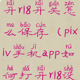 pixiv怎么打开r18开关怎么保存(pixiv手机app如何打开r18设置)