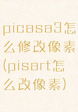 picasa3怎么修改像素(pisart怎么改像素)