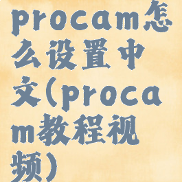 procam怎么设置中文(procam教程视频)