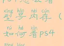 ps4怎么看型号内存(如何看ps4容量)