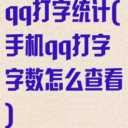 qq打字统计(手机qq打字字数怎么查看)