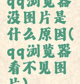 qq浏览器没图片是什么原因(qq浏览器看不见图片)