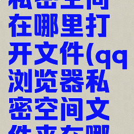 qq浏览器私密空间在哪里打开文件(qq浏览器私密空间文件夹在哪里)