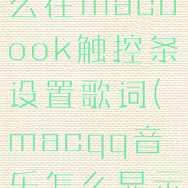 qq音乐怎么在macbook触控条设置歌词(macqq音乐怎么显示触控栏)