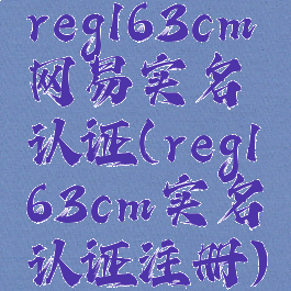 reg163cm网易实名认证(reg163cm实名认证注册)