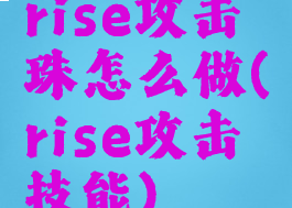 rise攻击珠怎么做(rise攻击技能)