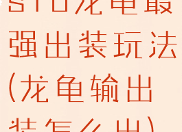 s10龙龟最强出装玩法(龙龟输出装怎么出)