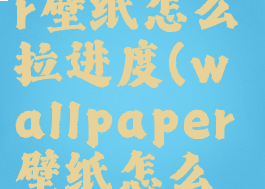 wallpaper壁纸怎么拉进度(wallpaper壁纸怎么拉进度条)