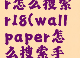 wallpaper怎么搜索r18(wallpaper怎么搜索手机壁纸)
