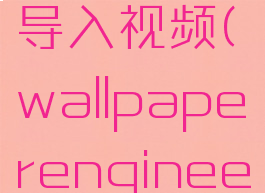 wallpaperengine导入视频(wallpaperengineer导入视频)