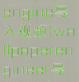 wallpaperengine导入视频(wallpaperengineer导入视频)