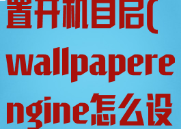 wallpaperengine如何设置开机自启(wallpaperengine怎么设置开机自启动)