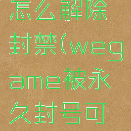 wegame怎么解除封禁(wegame被永久封号可以解封吗)