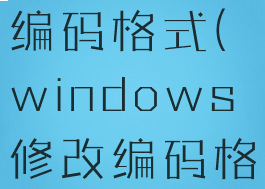 win10修改编码格式(windows修改编码格式)