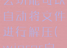 winrar什么功能可以自动将文件进行解压(winrar自动压缩)
