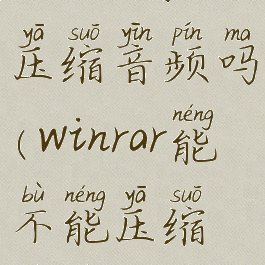 winrar可以压缩音频吗(winrar能不能压缩视频)