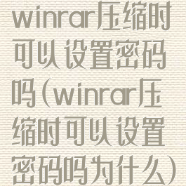 winrar压缩时可以设置密码吗(winrar压缩时可以设置密码吗为什么)