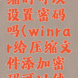 winrar压缩时可以设置密码吗(winrar给压缩文件添加密码可以使用)