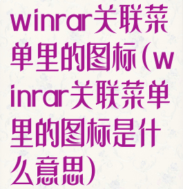 winrar关联菜单里的图标(winrar关联菜单里的图标是什么意思)
