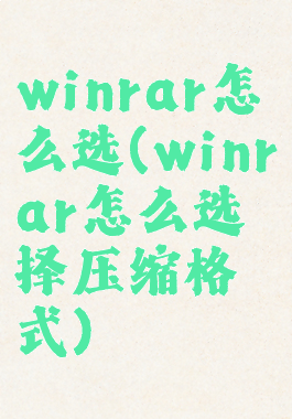 winrar怎么选(winrar怎么选择压缩格式)