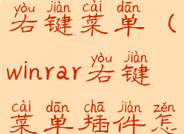 winrar设置右键菜单(winrar右键菜单插件怎么有几个)