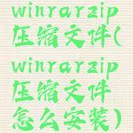 winrarzip压缩文件(winrarzip压缩文件怎么安装)