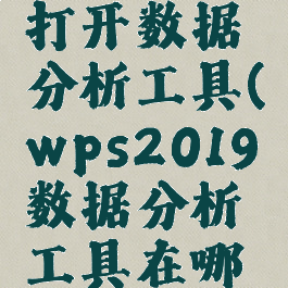 wps怎么打开数据分析工具(wps2019数据分析工具在哪里)