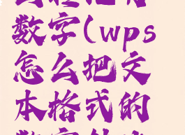 wps文本怎么转化为数字(wps怎么把文本格式的数字转化为数字)