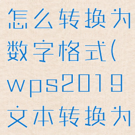 wps文本怎么转换为数字格式(wps2019文本转换为数字)