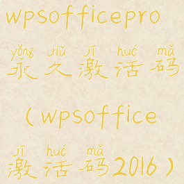 wpsofficepro永久激活码(wpsoffice激活码2016)