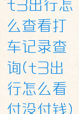 t3出行怎么查看打车记录查询(t3出行怎么看付没付钱)