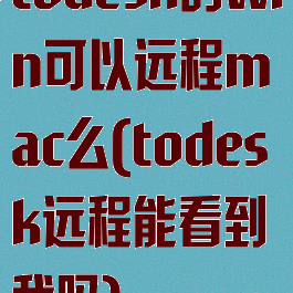 todesk的win可以远程mac么(todesk远程能看到我吗)