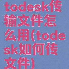 todesk传输文件怎么用(todesk如何传文件)
