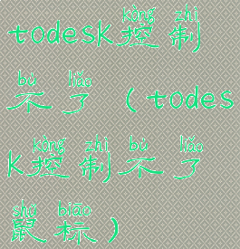 todesk控制不了(todesk控制不了鼠标)