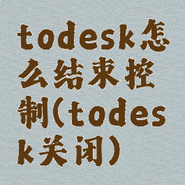 todesk怎么结束控制(todesk关闭)