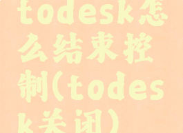 todesk怎么结束控制(todesk关闭)