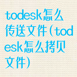todesk怎么传送文件(todesk怎么拷贝文件)