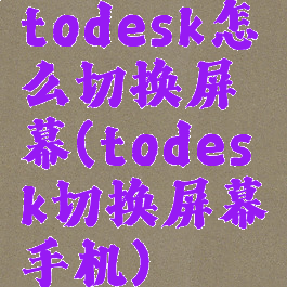 todesk怎么切换屏幕(todesk切换屏幕手机)