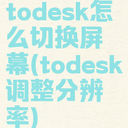 todesk怎么切换屏幕(todesk调整分辨率)